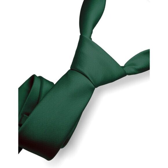 🆕Men Dark Green Imported Silk Blend Solid Formal Stylish Affordable Neck Tie - Picture 2 of 6